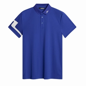 J.Lindeberg Mens HEATH Golf Polo - CLEMATIS BLUE J.Lindeberg men's golf clothing