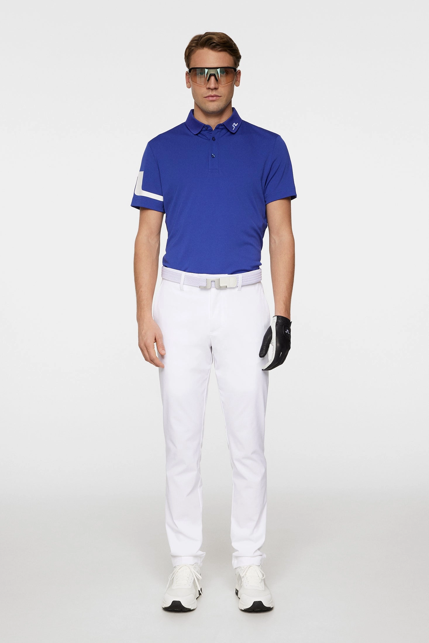 J.Lindeberg Mens HEATH Golf Polo - CLEMATIS BLUE J.Lindeberg Men's Apparel