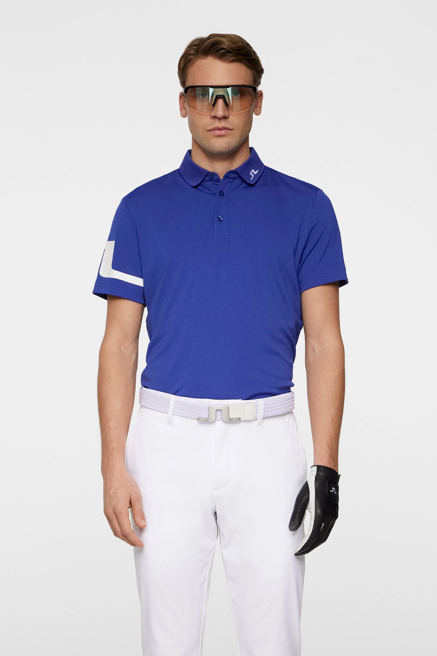 J.Lindeberg Mens HEATH Golf Polo - CLEMATIS BLUE J.Lindeberg Men's Apparel