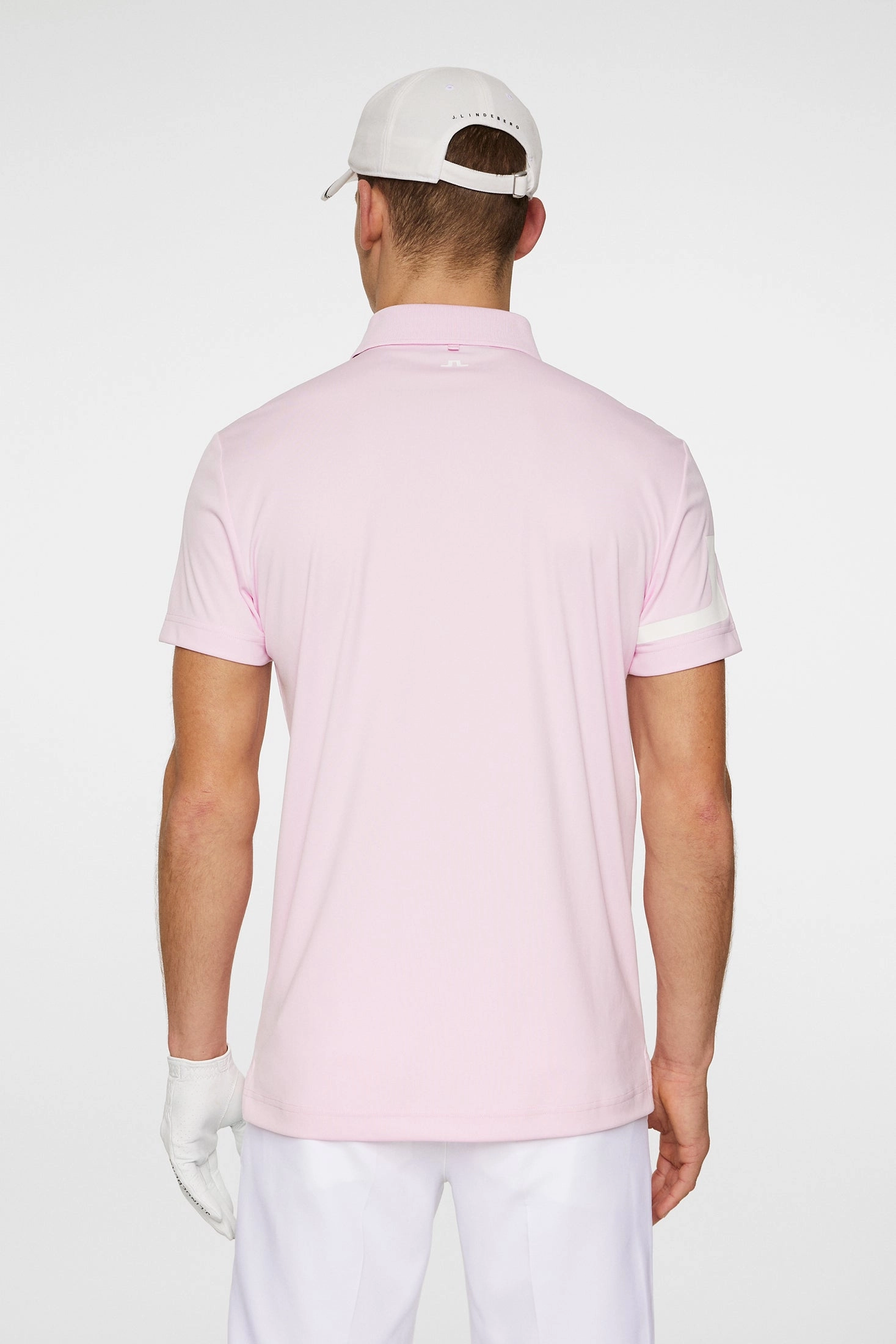 J.Lindeberg Mens HEATH Golf Polo - PINK J.Lindeberg Men's Apparel