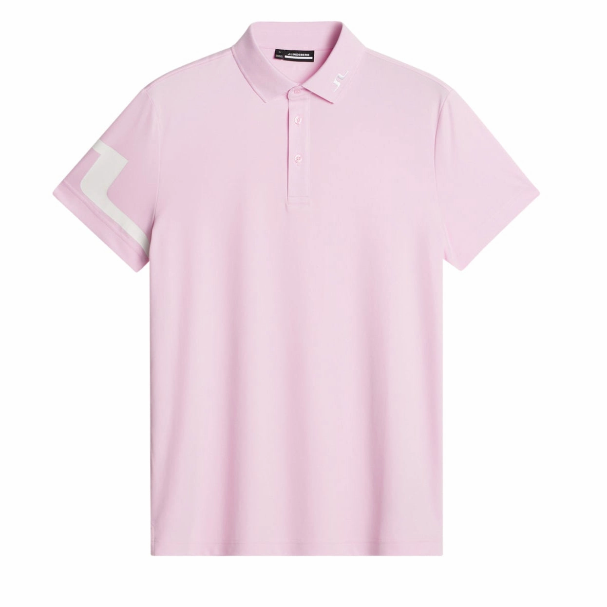 J.Lindeberg Mens HEATH Golf Polo - PINK J.Lindeberg men's golf clothing