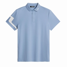 J.Lindeberg Mens HEATH Golf Polo - RAIN WASHED J.Lindeberg men's golf clothing