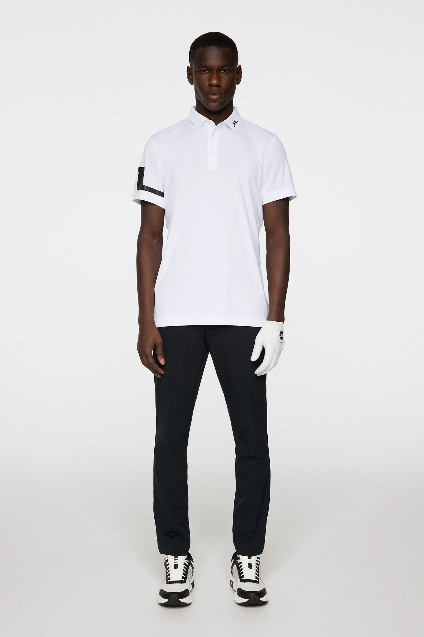J.Lindeberg Mens HEATH Golf Polo - WHITE J.Lindeberg Men's Apparel