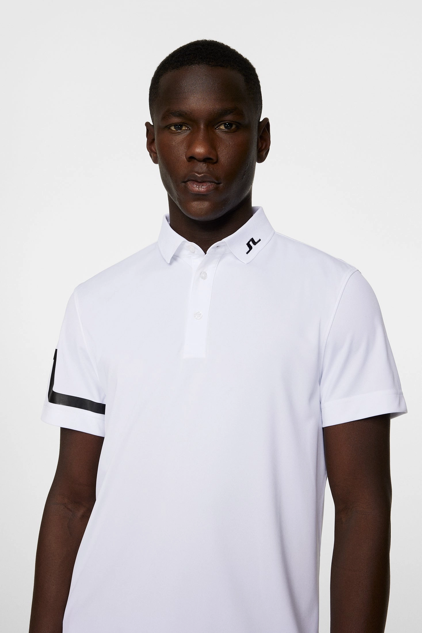 J.Lindeberg Mens HEATH Golf Polo - WHITE J.Lindeberg Men's Apparel