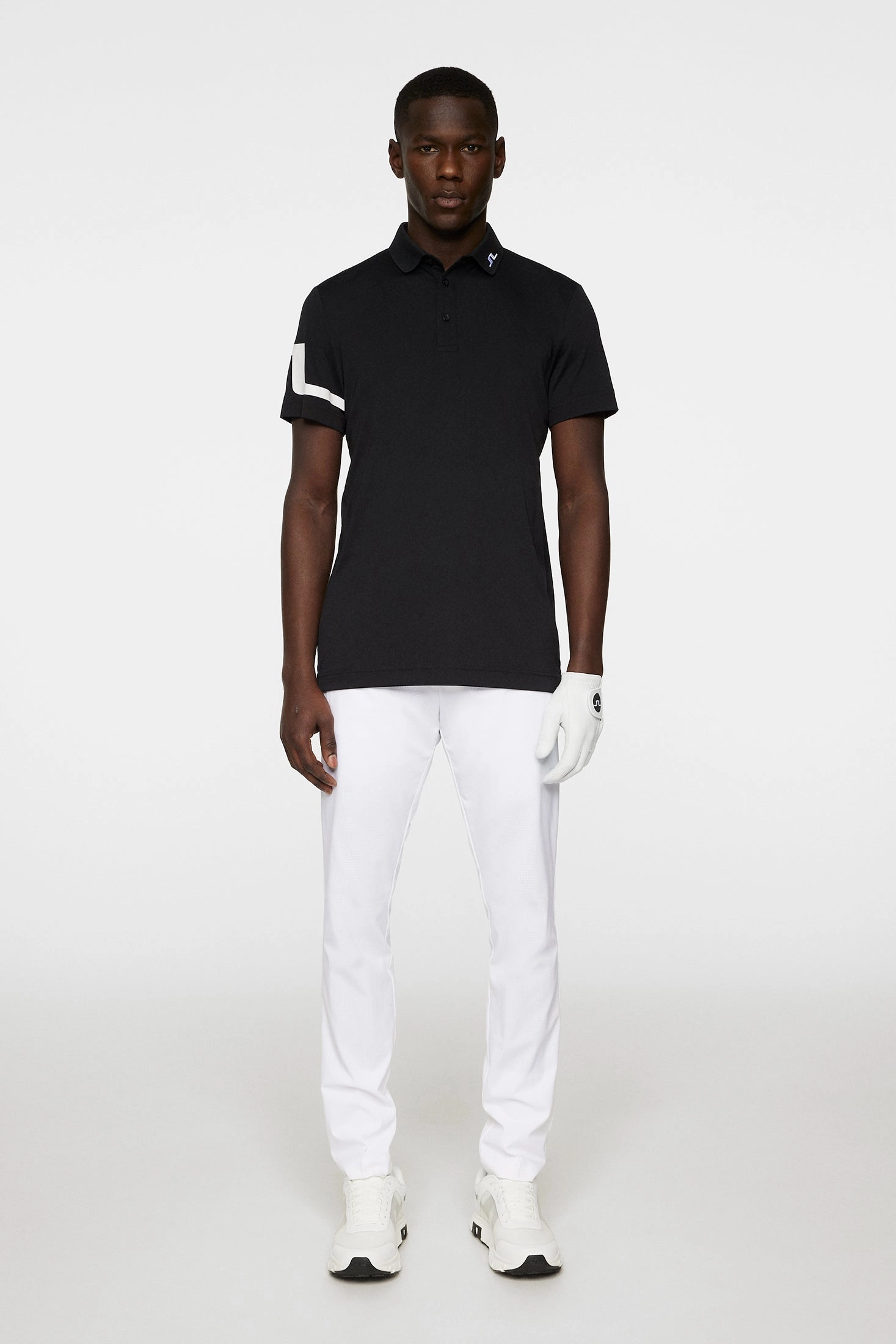J.Lindeberg Mens HEATH Reg. Fit Golf Polo - BLACK J.Lindeberg Men's Apparel