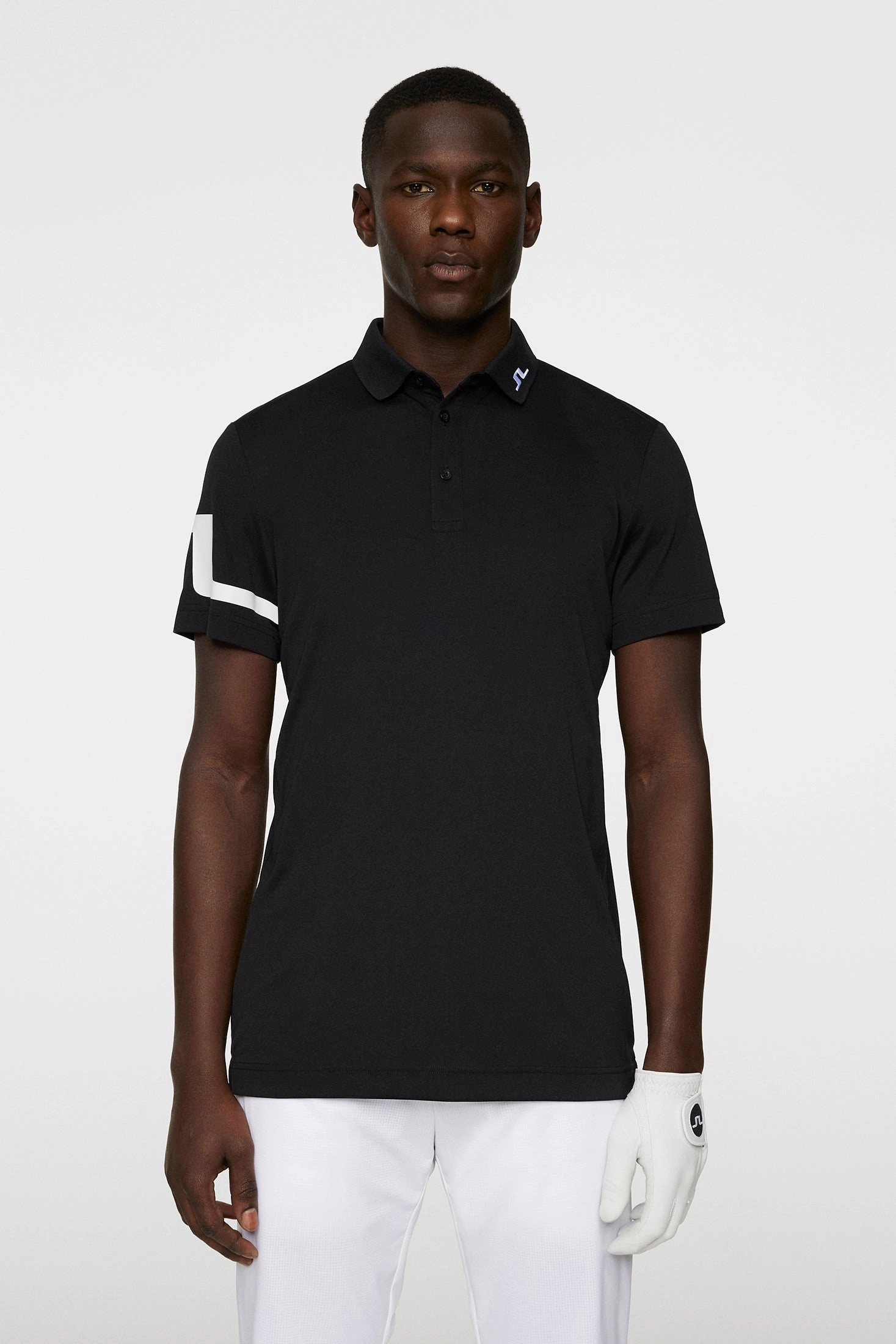 J.Lindeberg Mens HEATH Reg. Fit Golf Polo - BLACK J.Lindeberg Men's Apparel