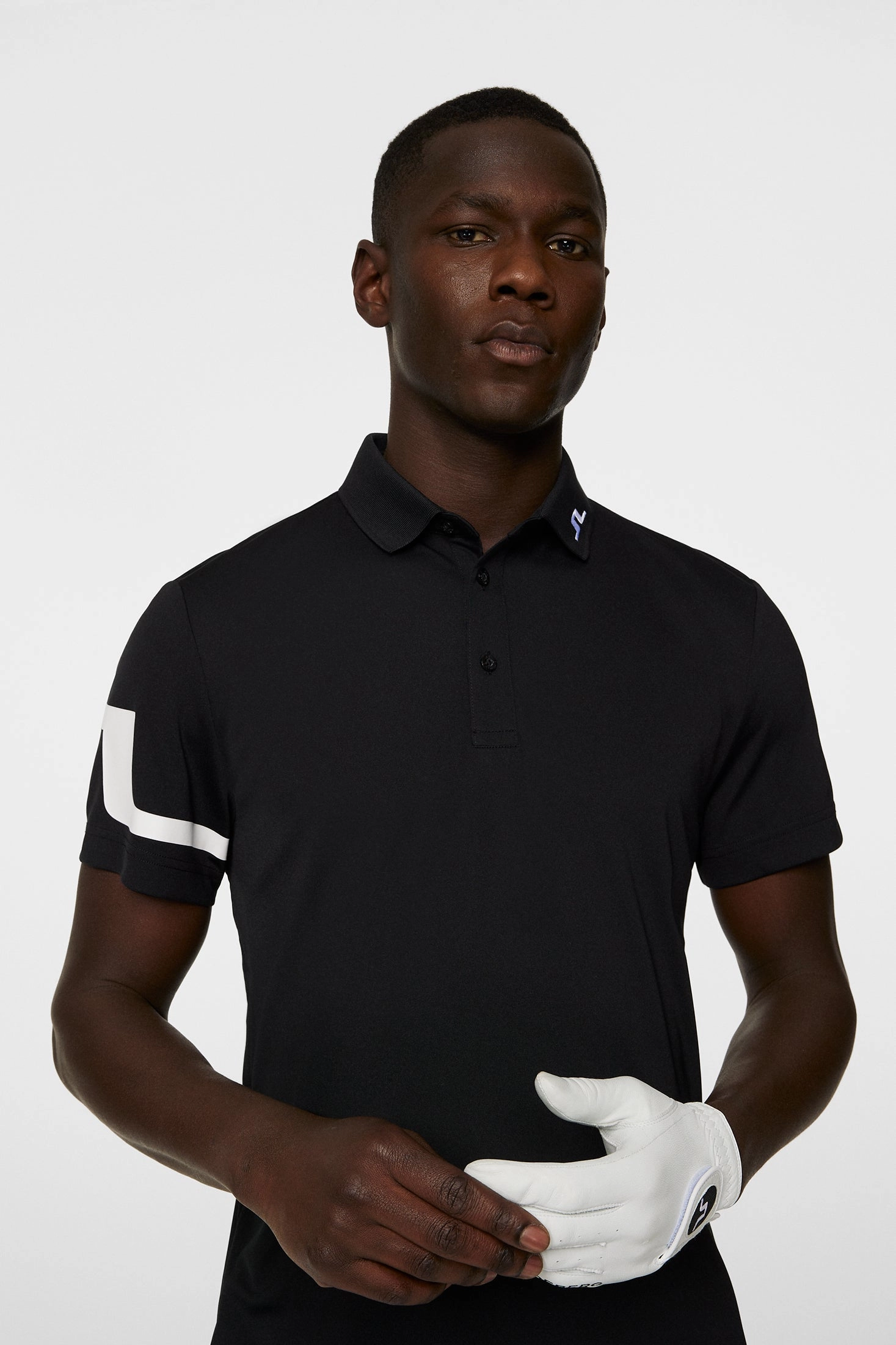 J.Lindeberg Mens HEATH Reg. Fit Golf Polo - BLACK J.Lindeberg Men's Apparel