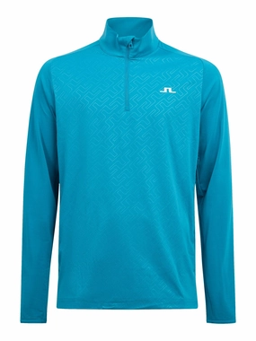 J.Lindeberg Mens Henry Relaxed Fit Mid Layer - ENAMEL BLUE J.Lindeberg men's golf clothing