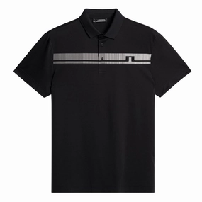 J.Lindeberg Mens Klas Golf Polo - BLACK J.Lindeberg men's golf clothing