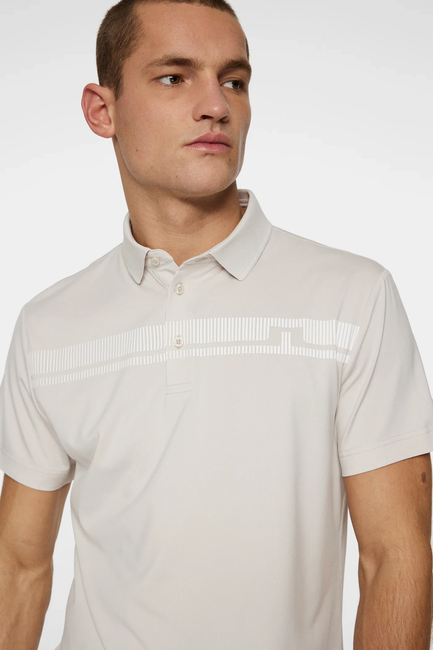 J.Lindeberg Mens Klas Golf Polo - MOONBEAM J.Lindeberg Men's Apparel