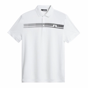 J.Lindeberg Mens Klas Golf Polo - WHITE J.Lindeberg men's golf clothing