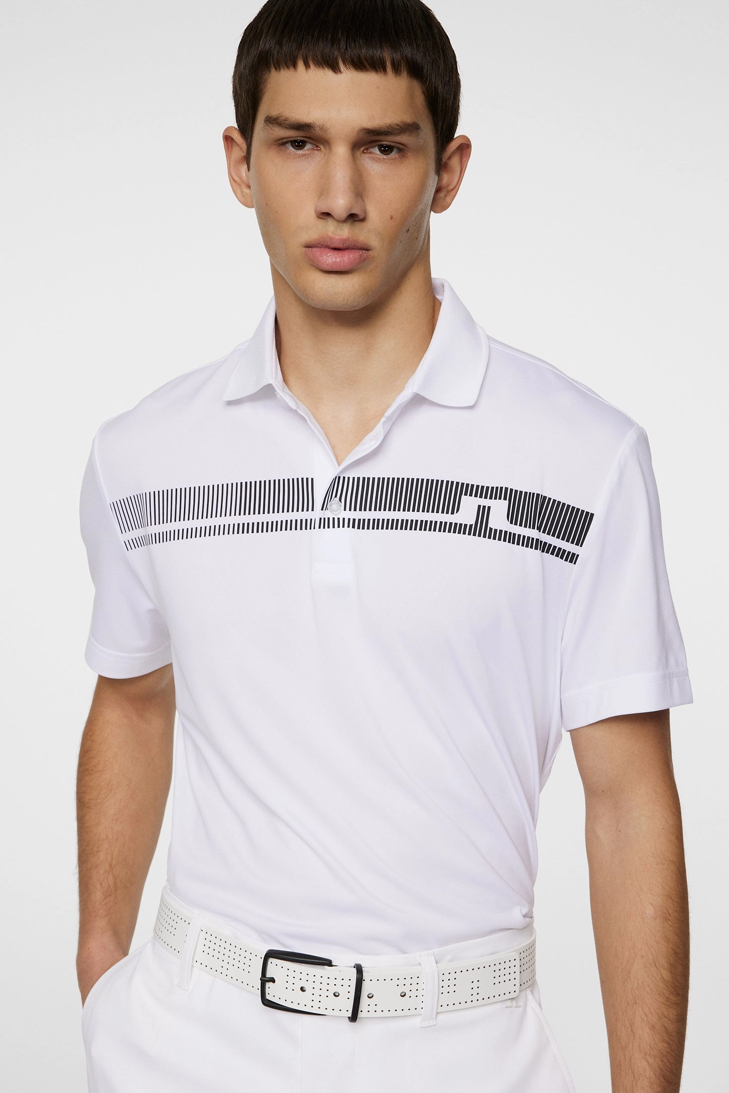 J.Lindeberg Mens Klas Golf Polo - WHITE J.Lindeberg Men's Apparel
