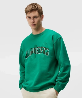 J.Lindeberg Mens Kyzer Crew Neck - Bosphorus J.Lindeberg men's golf clothing