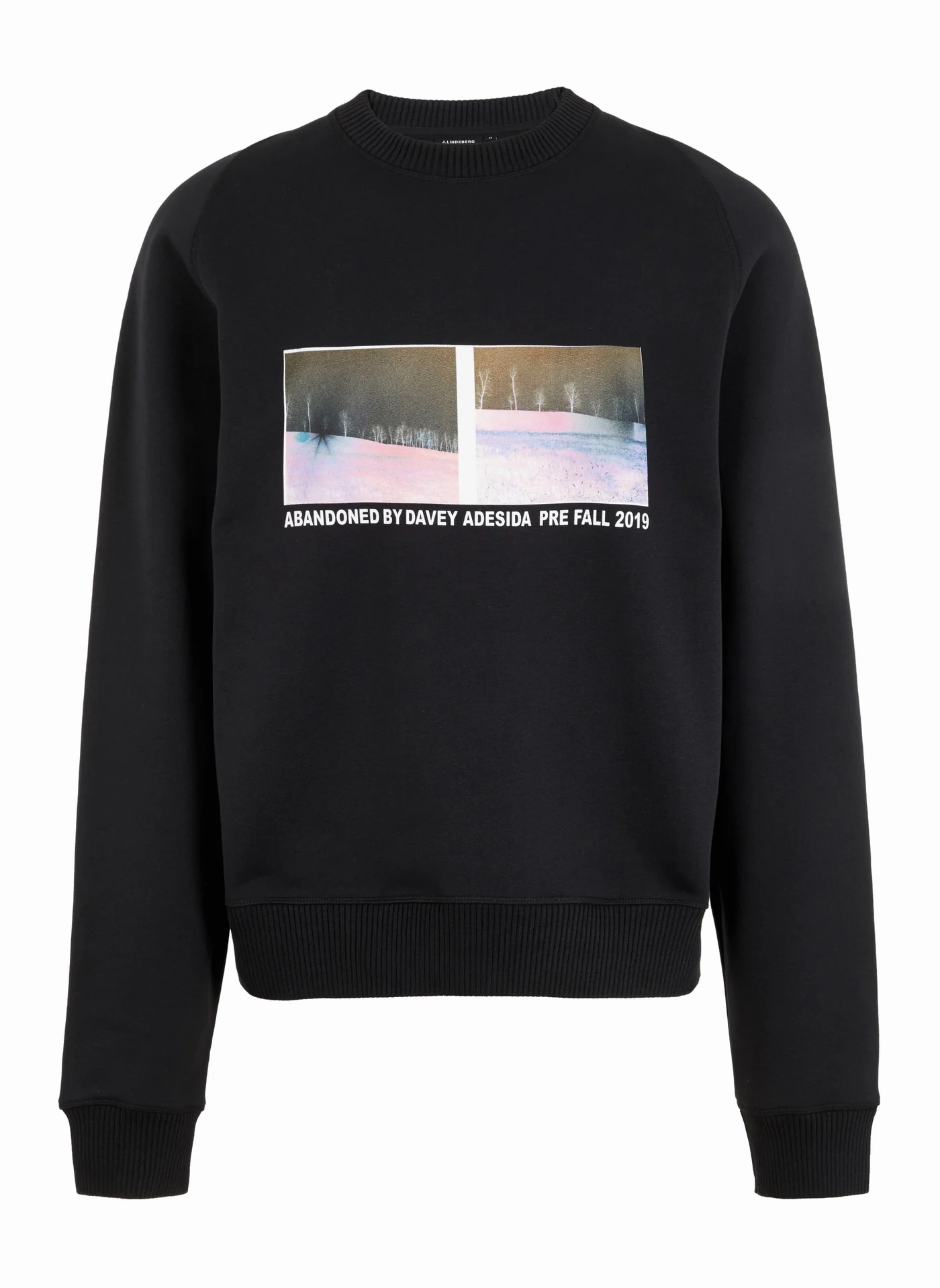 J.LINDEBERG MENS LIMITED EDITION SID PHOTO FINE SWEATSHIRT - BLACK/WHITE J.Lindeberg men's golf clothing