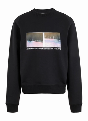 J.LINDEBERG MENS LIMITED EDITION SID PHOTO FINE SWEATSHIRT - BLACK/WHITE J.Lindeberg men's golf clothing