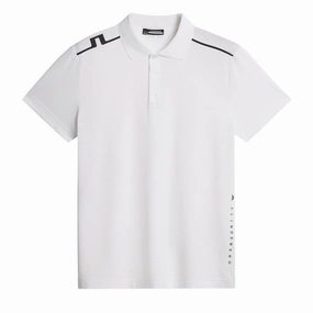 J.Lindeberg Mens LIONEL Polo - WHITE J.Lindeberg men's golf clothing
