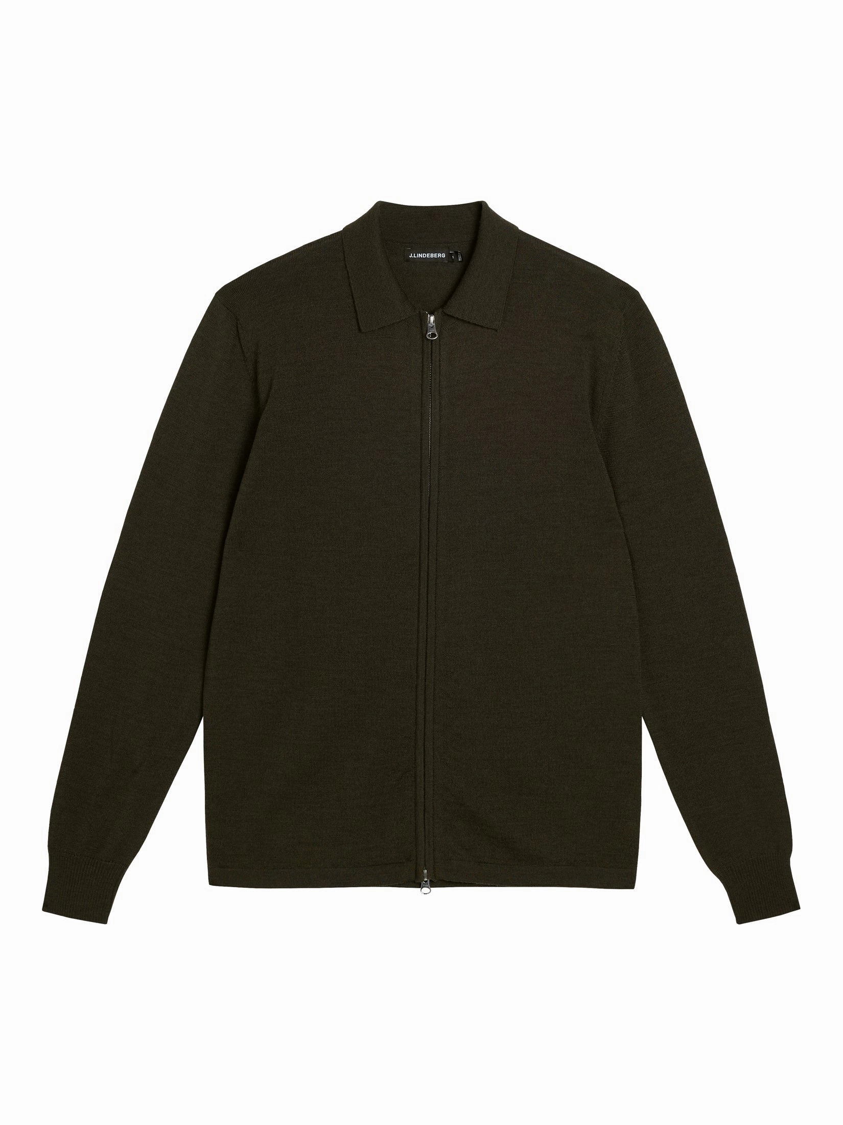 J.Lindeberg Mens Nyle Merino Zip Cardigan - FOREST GREEN J.Lindeberg Men's Apparel