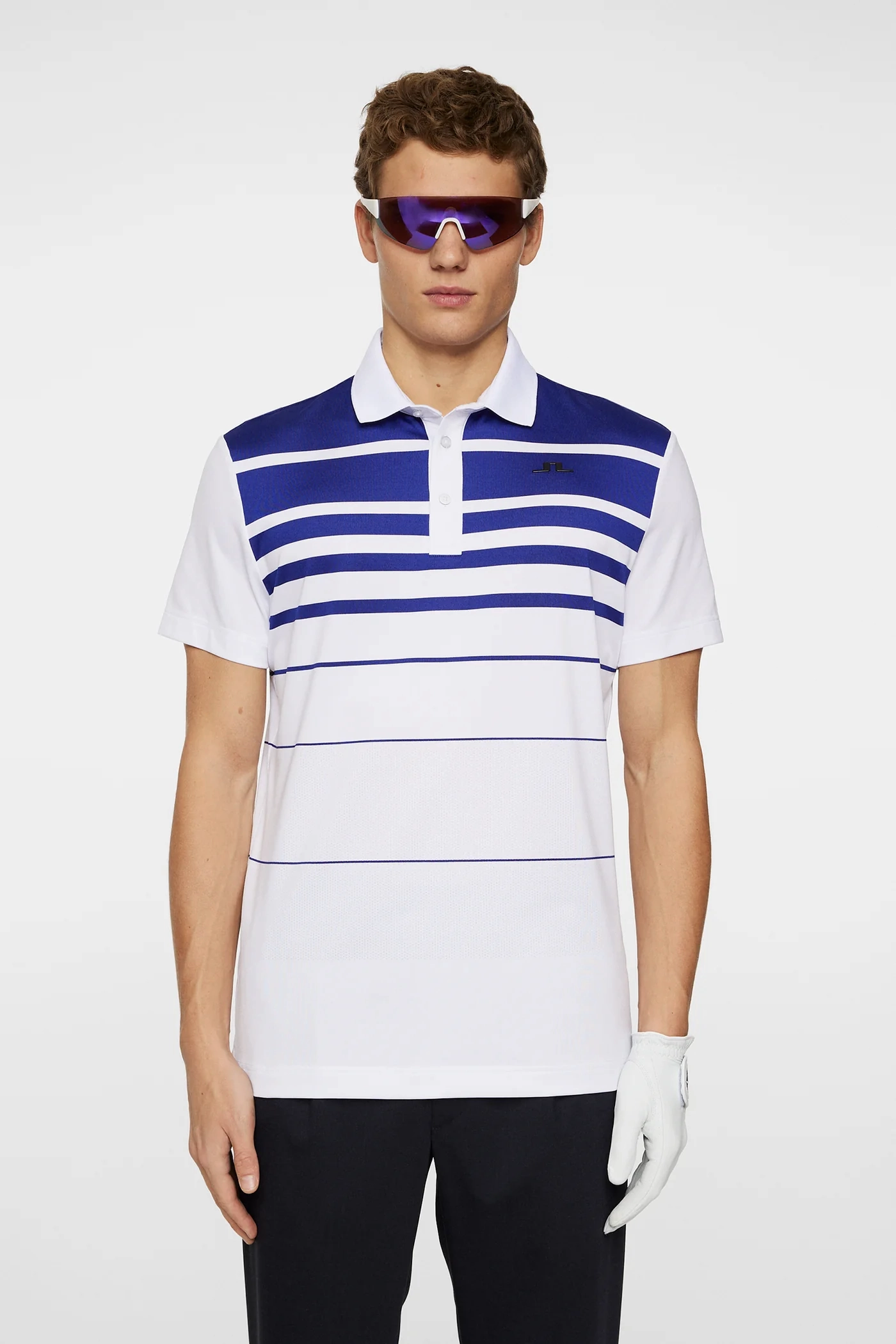 J.Lindeberg Mens Olof Reg Fit Print Polo - WHITE J.Lindeberg Men's Apparel