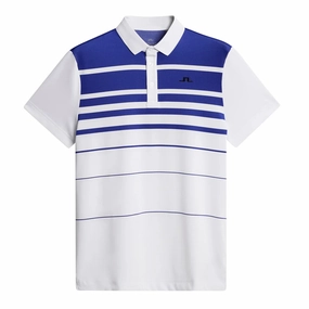 J.Lindeberg Mens Olof Reg Fit Print Polo - WHITE J.Lindeberg men's golf clothing