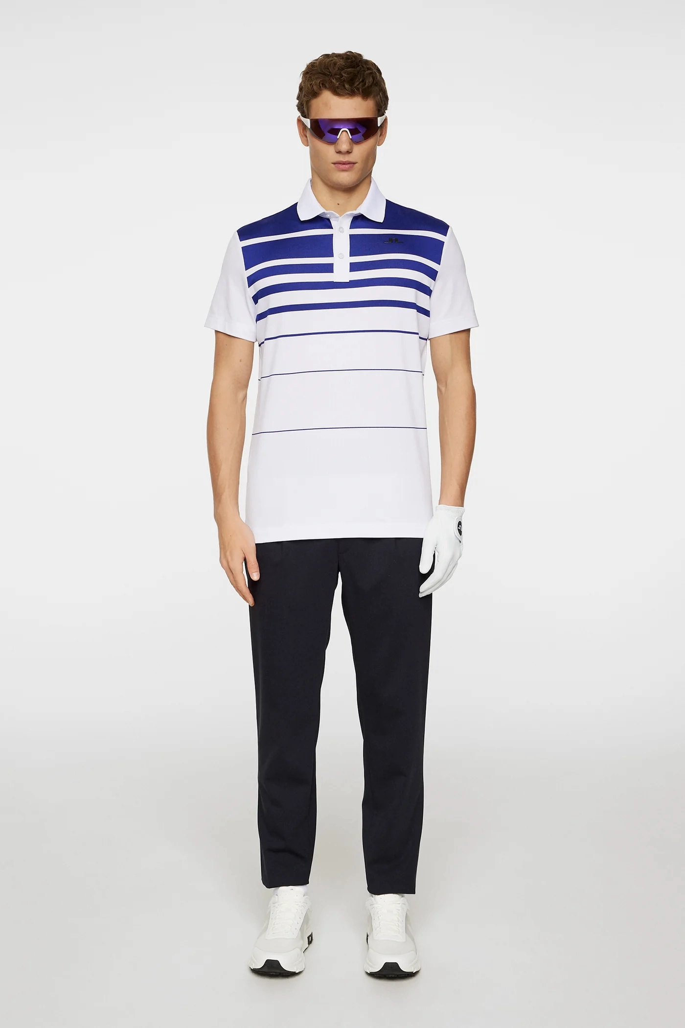 J.Lindeberg Mens Olof Reg Fit Print Polo - WHITE J.Lindeberg Men's Apparel