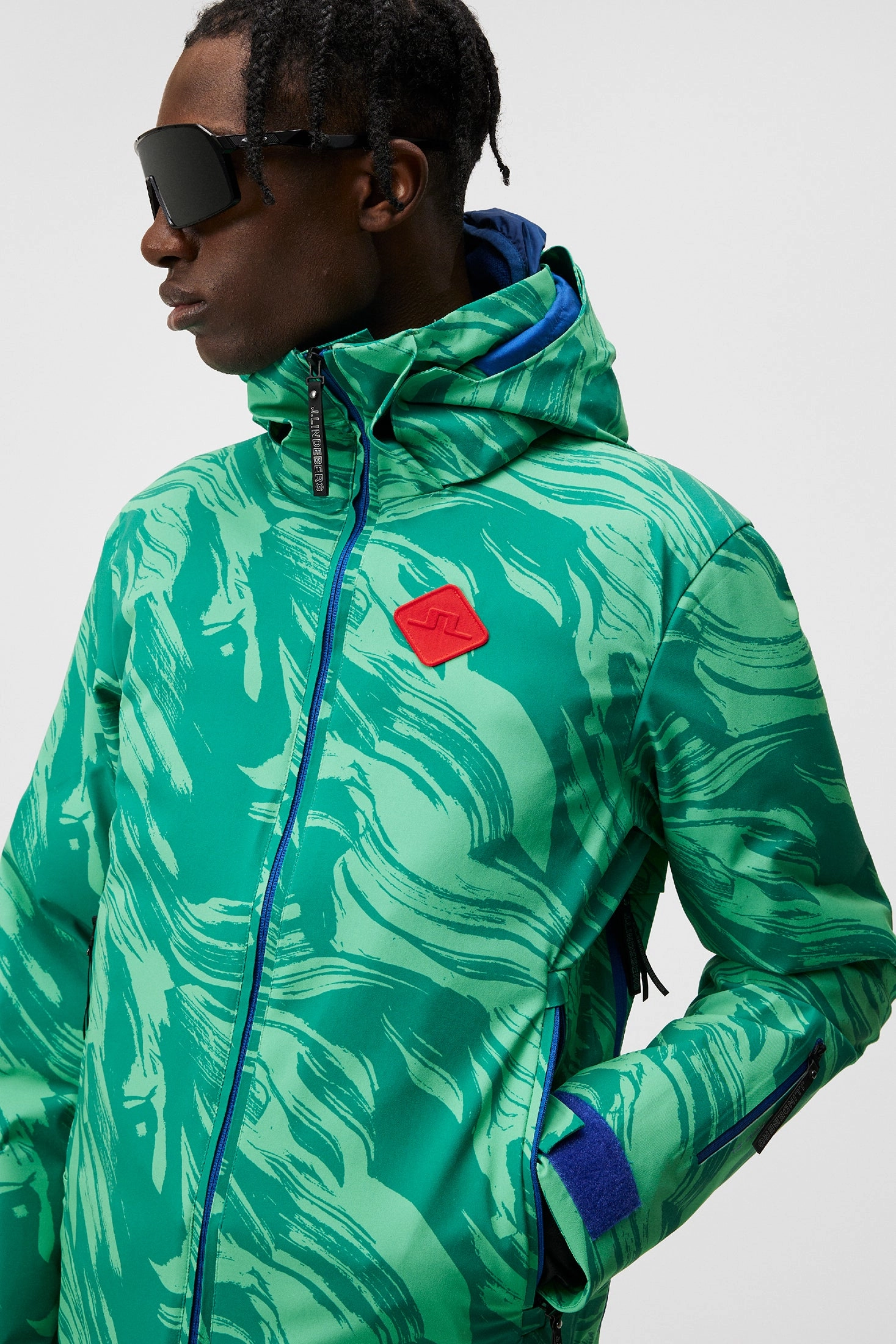 J.Lindeberg Mens Ray Hybrid SKI Jacket - Green Valley J.Lindeberg Men's Apparel
