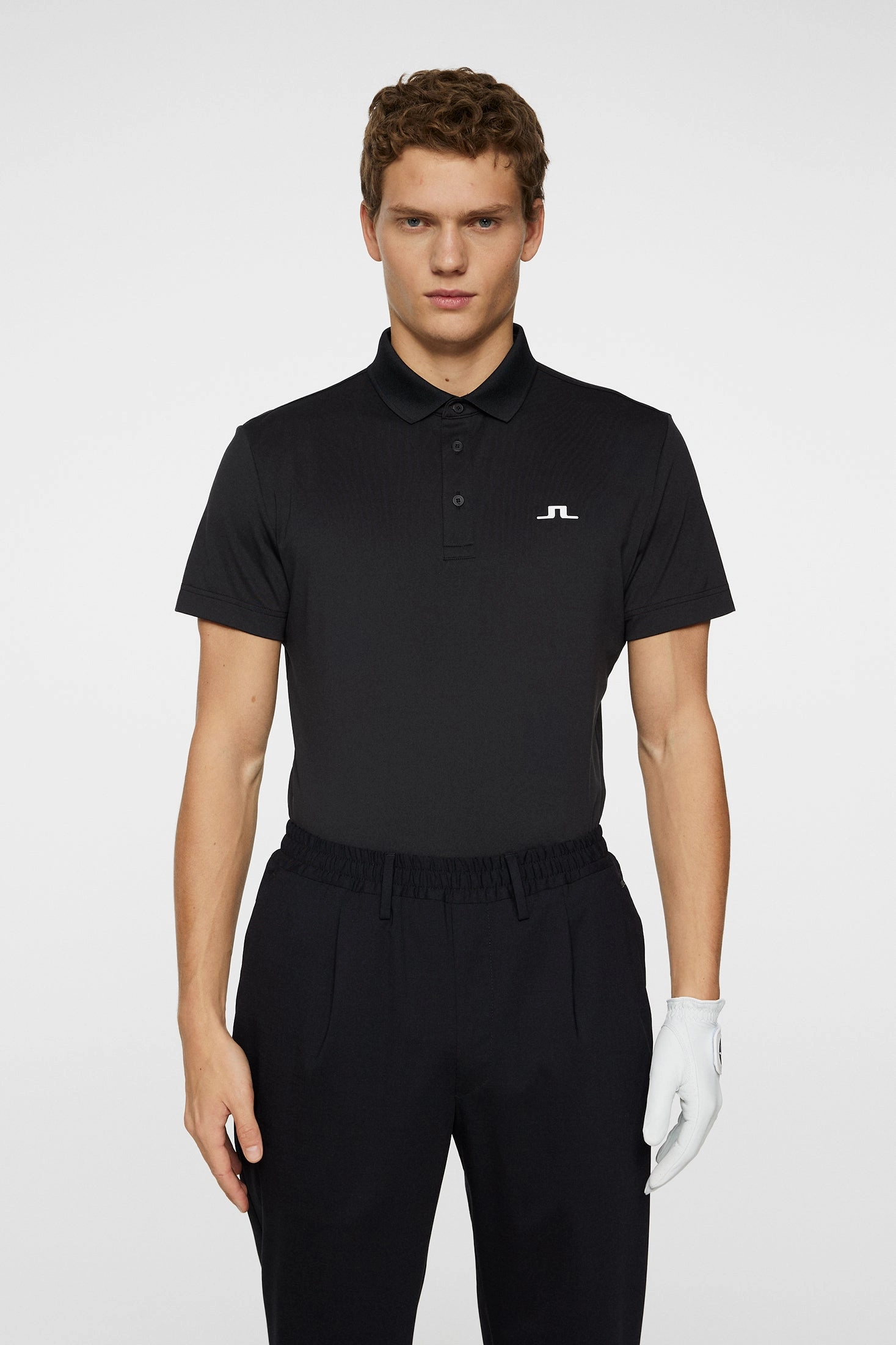 J.Lindeberg Mens Reg Fit BRIDGE Polo - BLACK J.Lindeberg Men's Apparel
