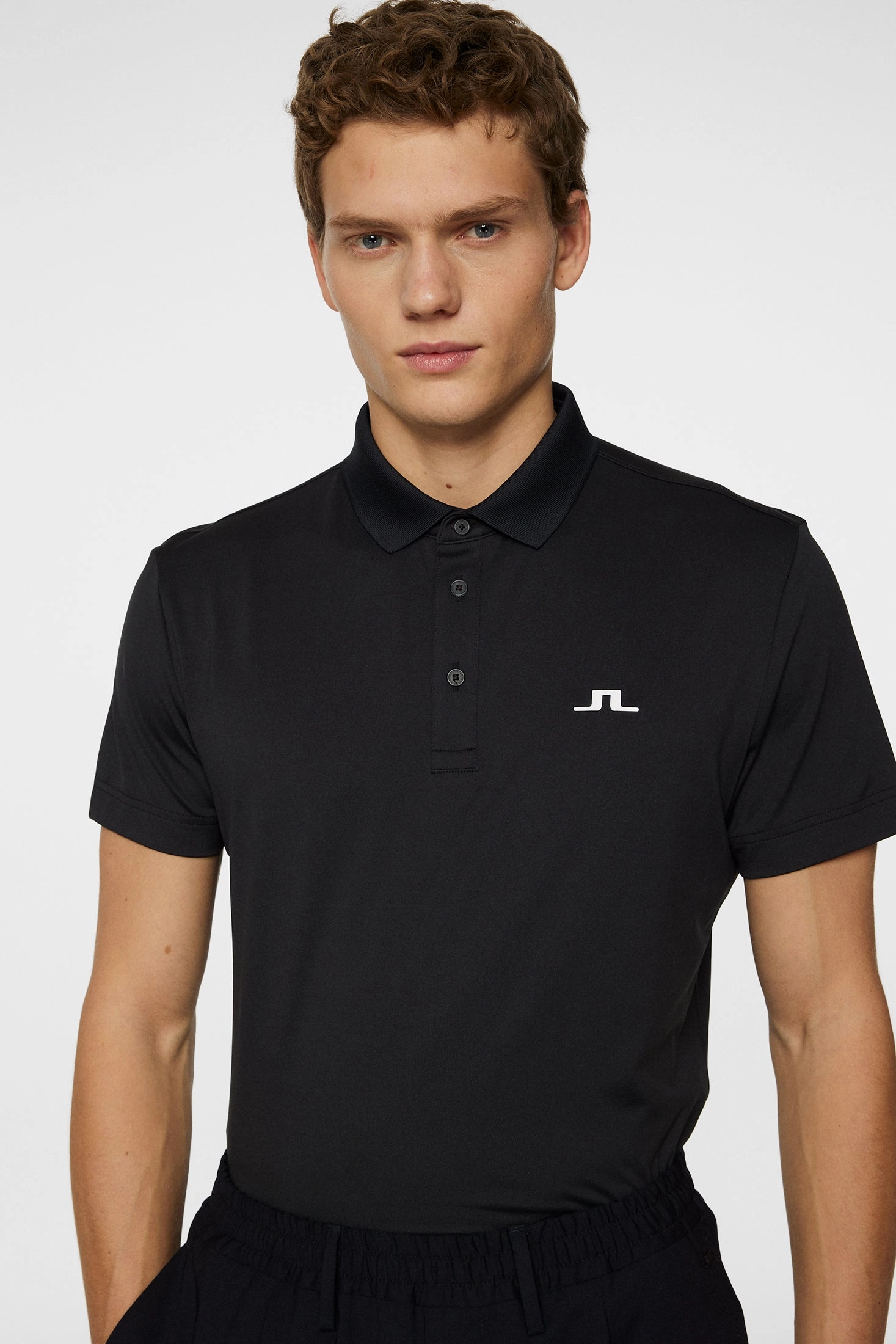 J.Lindeberg Mens Reg Fit BRIDGE Polo - BLACK J.Lindeberg Men's Apparel