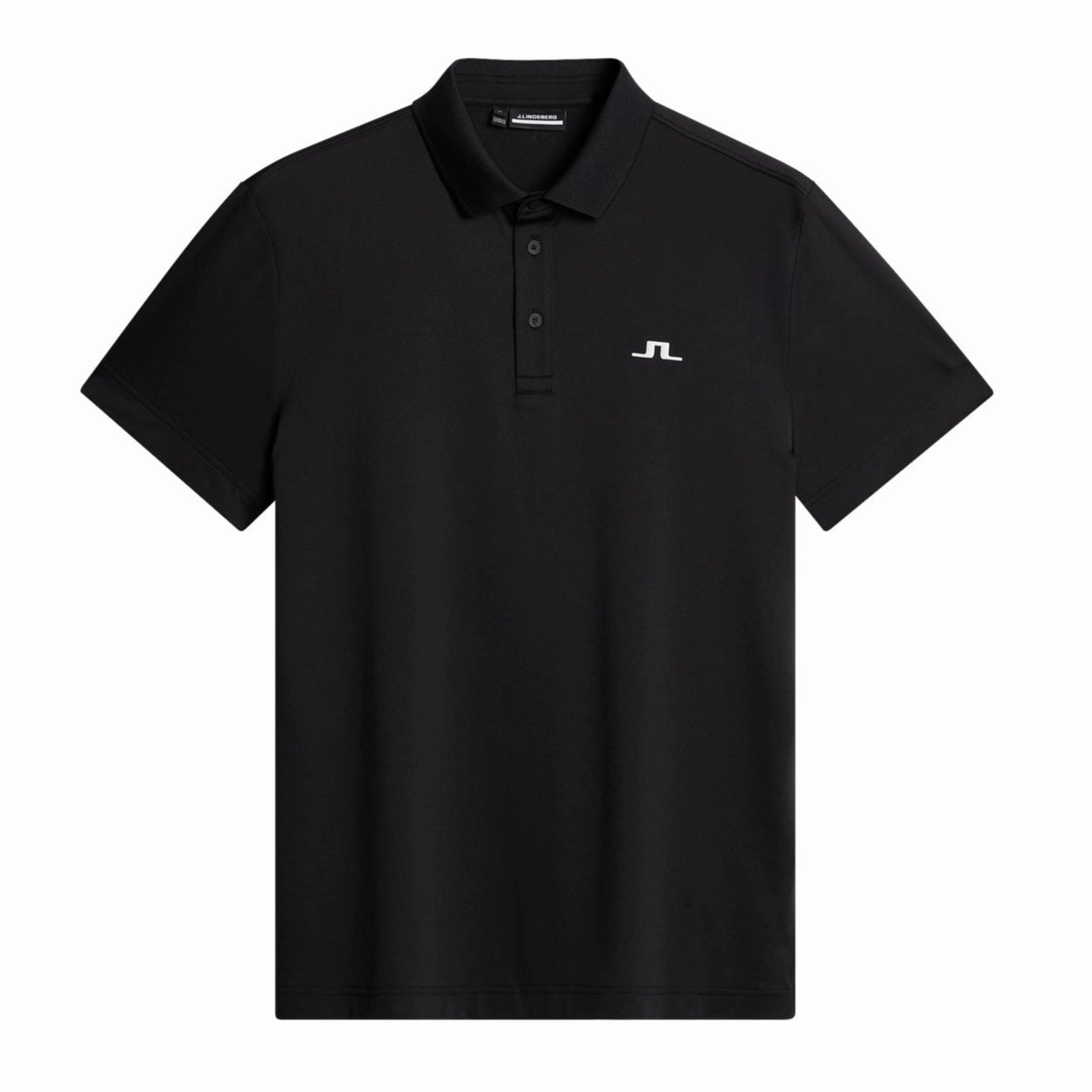 J.Lindeberg Mens Reg Fit BRIDGE Polo - BLACK J.Lindeberg men's golf clothing