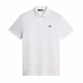 J.Lindeberg Mens Reg Fit BRIDGE Polo - WHITE J.Lindeberg men's golf clothing