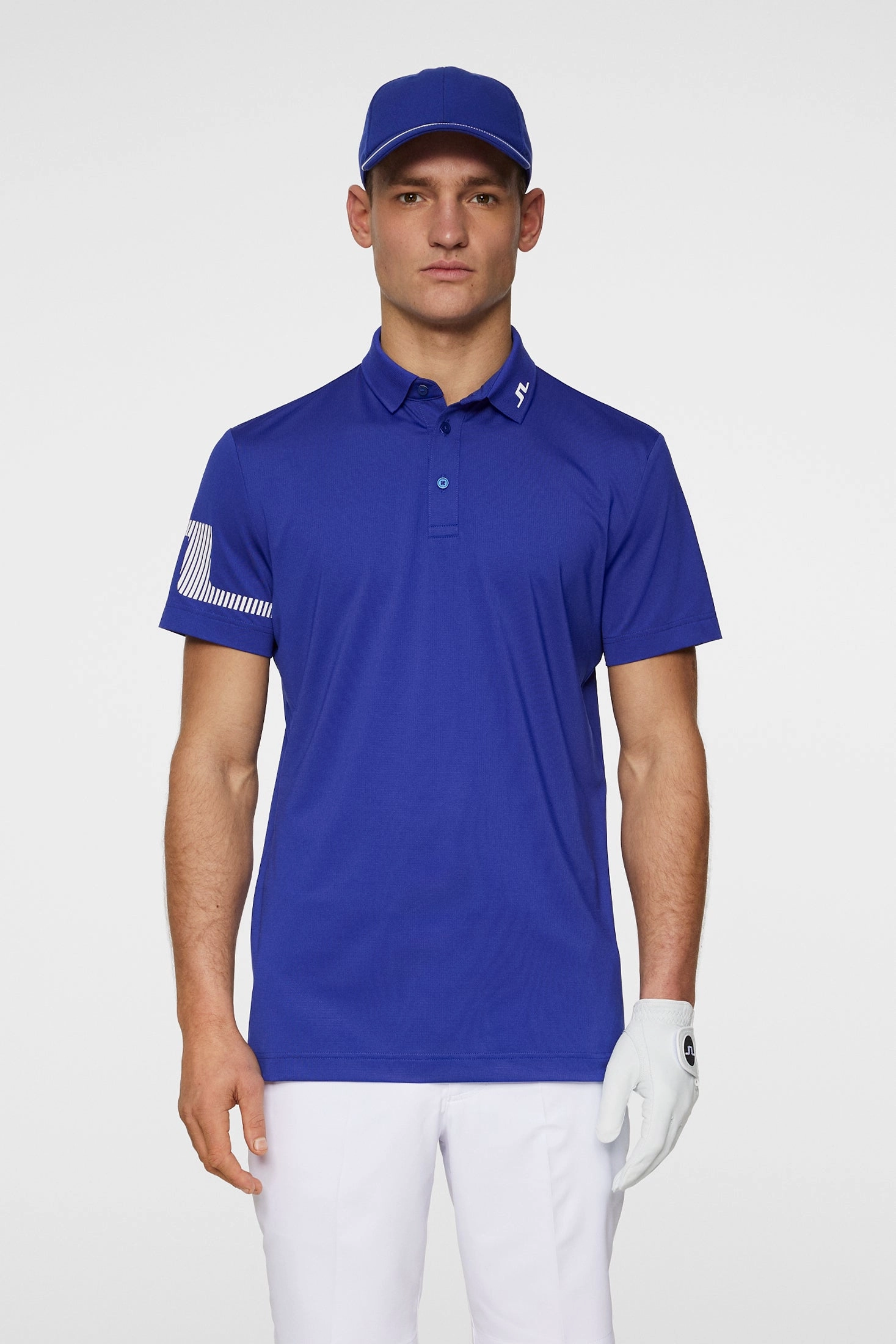 J.Lindeberg Mens Reg Fit HEATH STRIKE Polo - CLEMATIS BLUE J.Lindeberg Men's Apparel