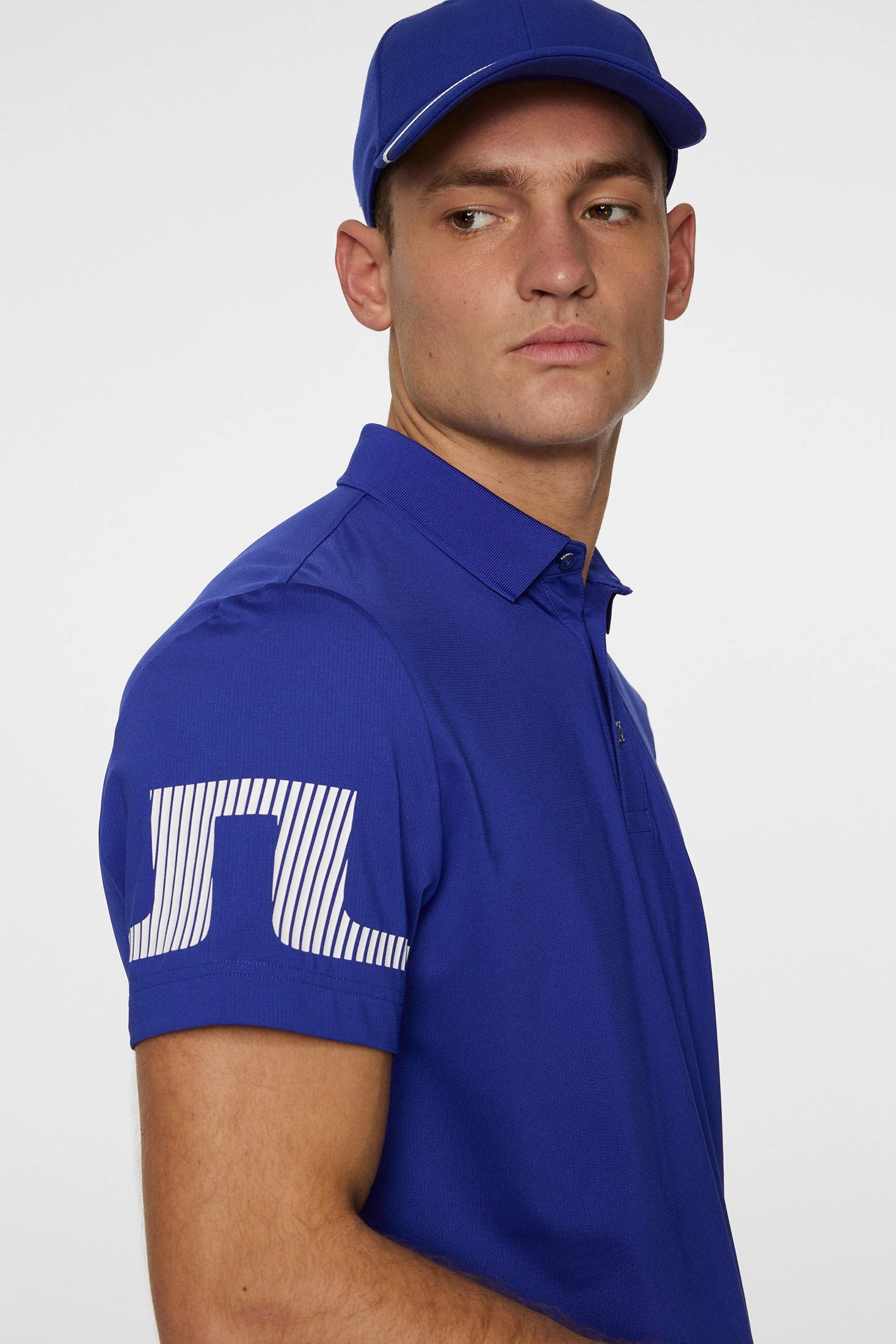 J.Lindeberg Mens Reg Fit HEATH STRIKE Polo - CLEMATIS BLUE J.Lindeberg Men's Apparel
