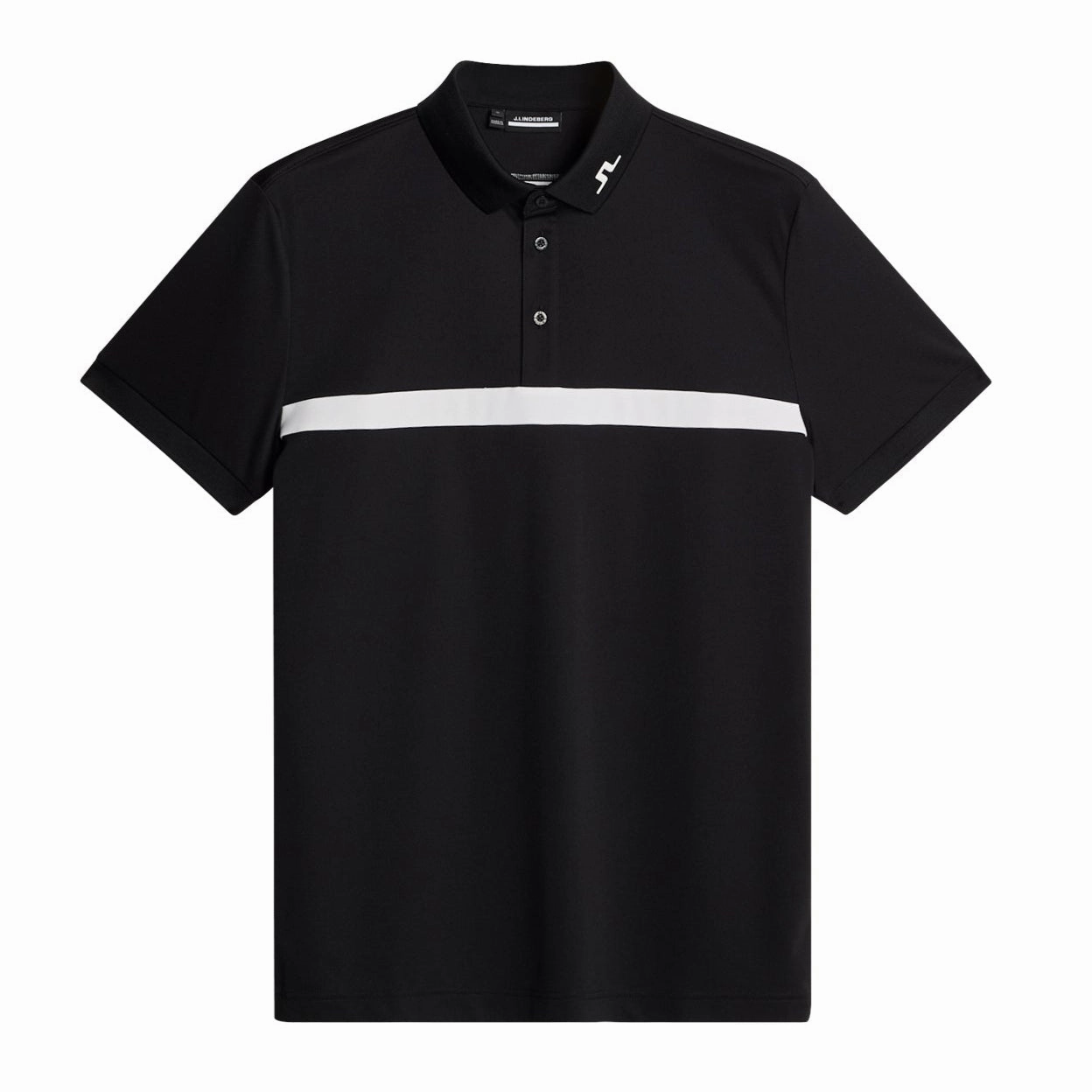 J.Lindeberg Mens Reg Fit JEFF Polo - BLACK J.Lindeberg men's golf clothing