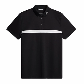 J.Lindeberg Mens Reg Fit JEFF Polo - BLACK J.Lindeberg men's golf clothing