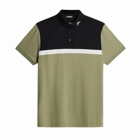 J.Lindeberg Mens Reg Fit JEFF Polo - OIL GREEN J.Lindeberg men's golf clothing