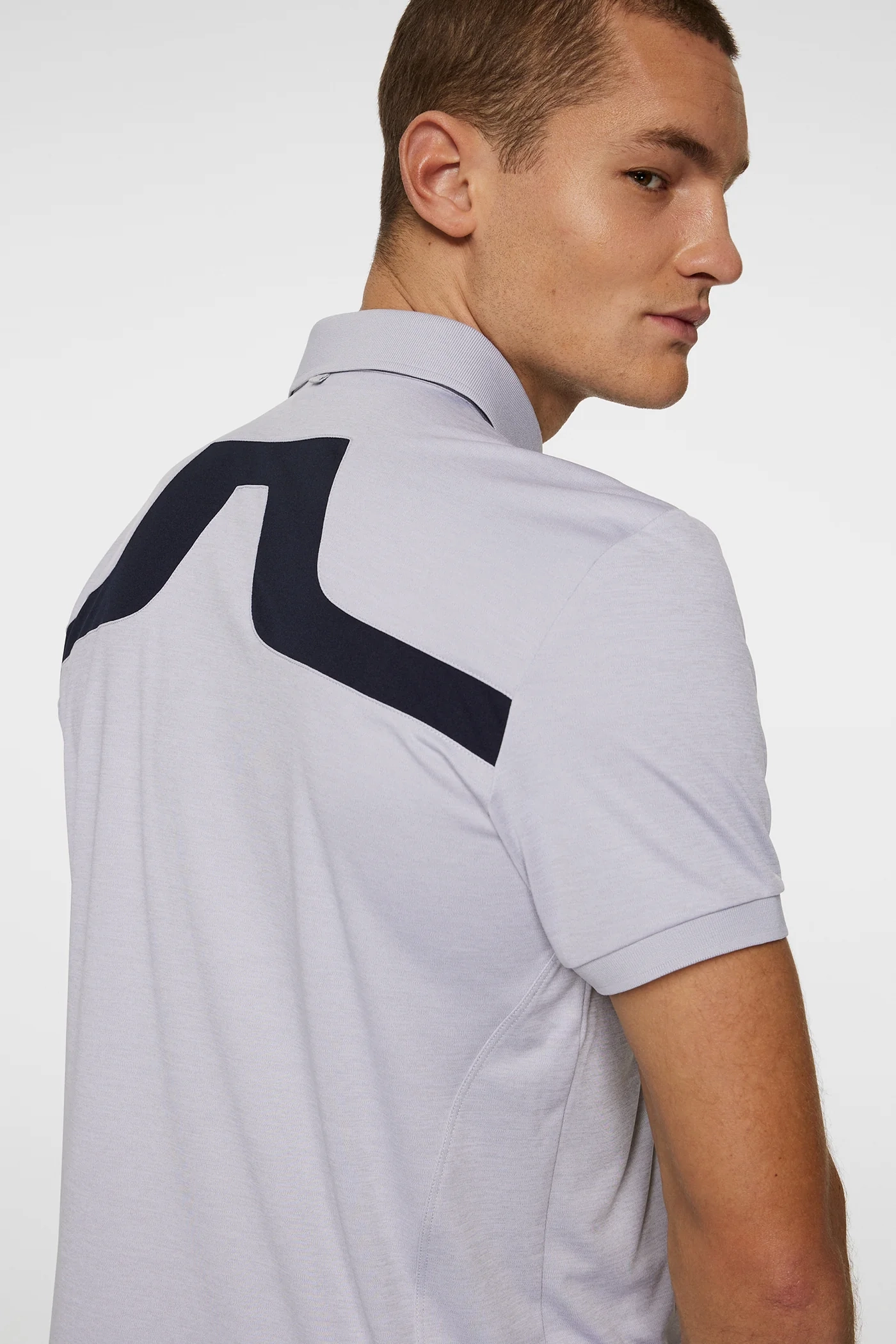 J.Lindeberg Mens Reg Fit KV Polo - LIGHT GREY MELANGE J.Lindeberg Men's Apparel