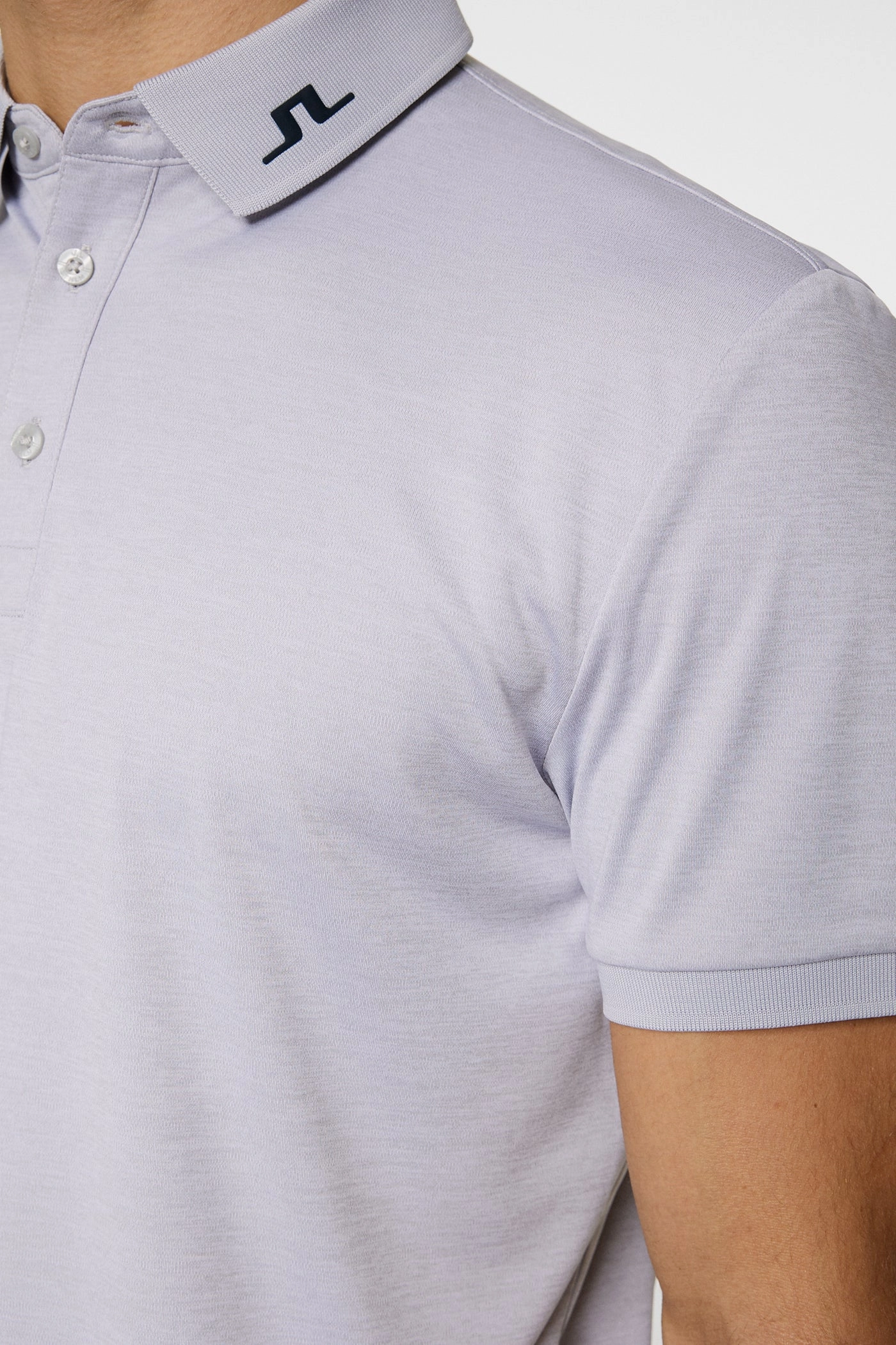 J.Lindeberg Mens Reg Fit KV Polo - LIGHT GREY MELANGE J.Lindeberg Men's Apparel