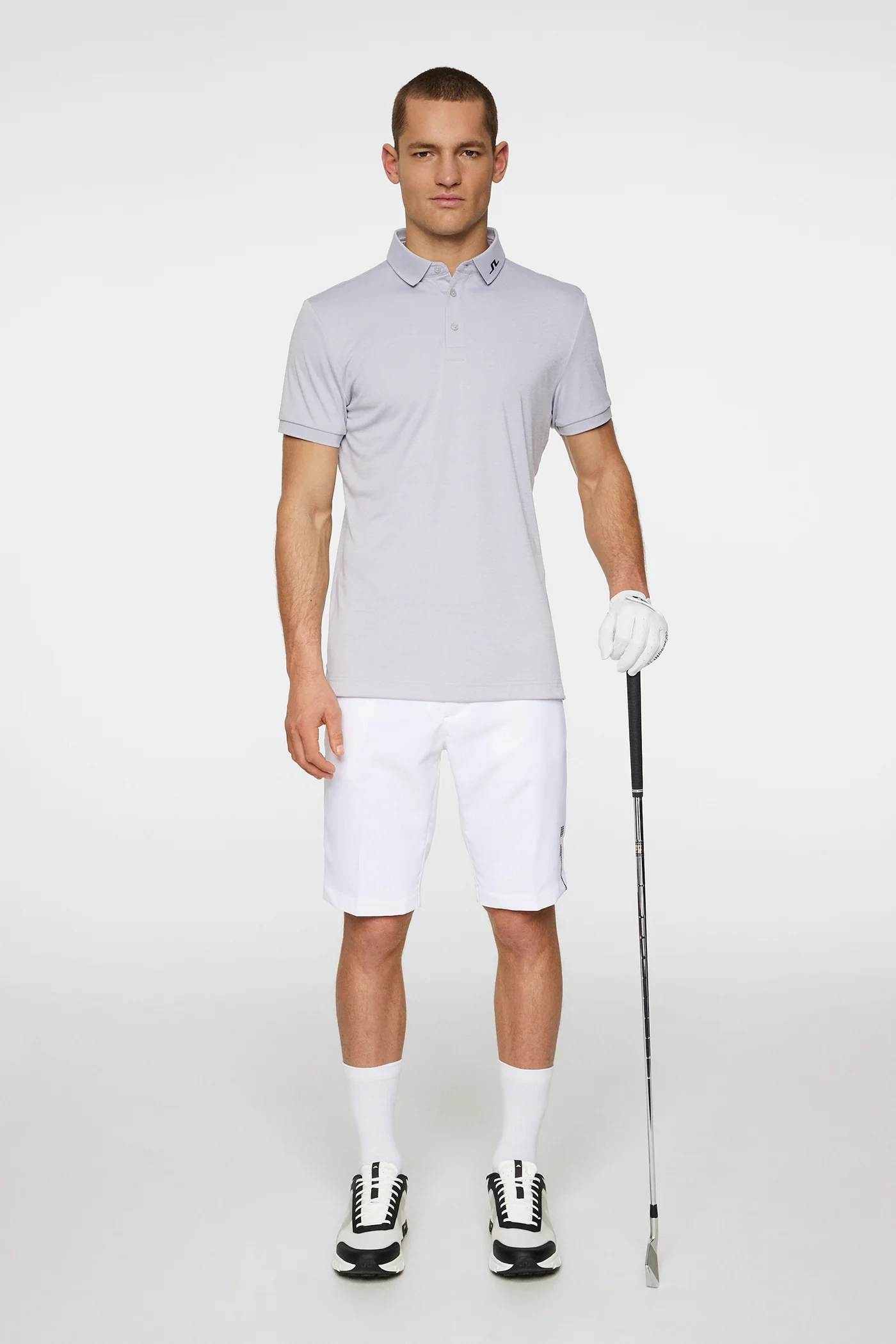 J.Lindeberg Mens Reg Fit KV Polo - LIGHT GREY MELANGE J.Lindeberg Men's Apparel