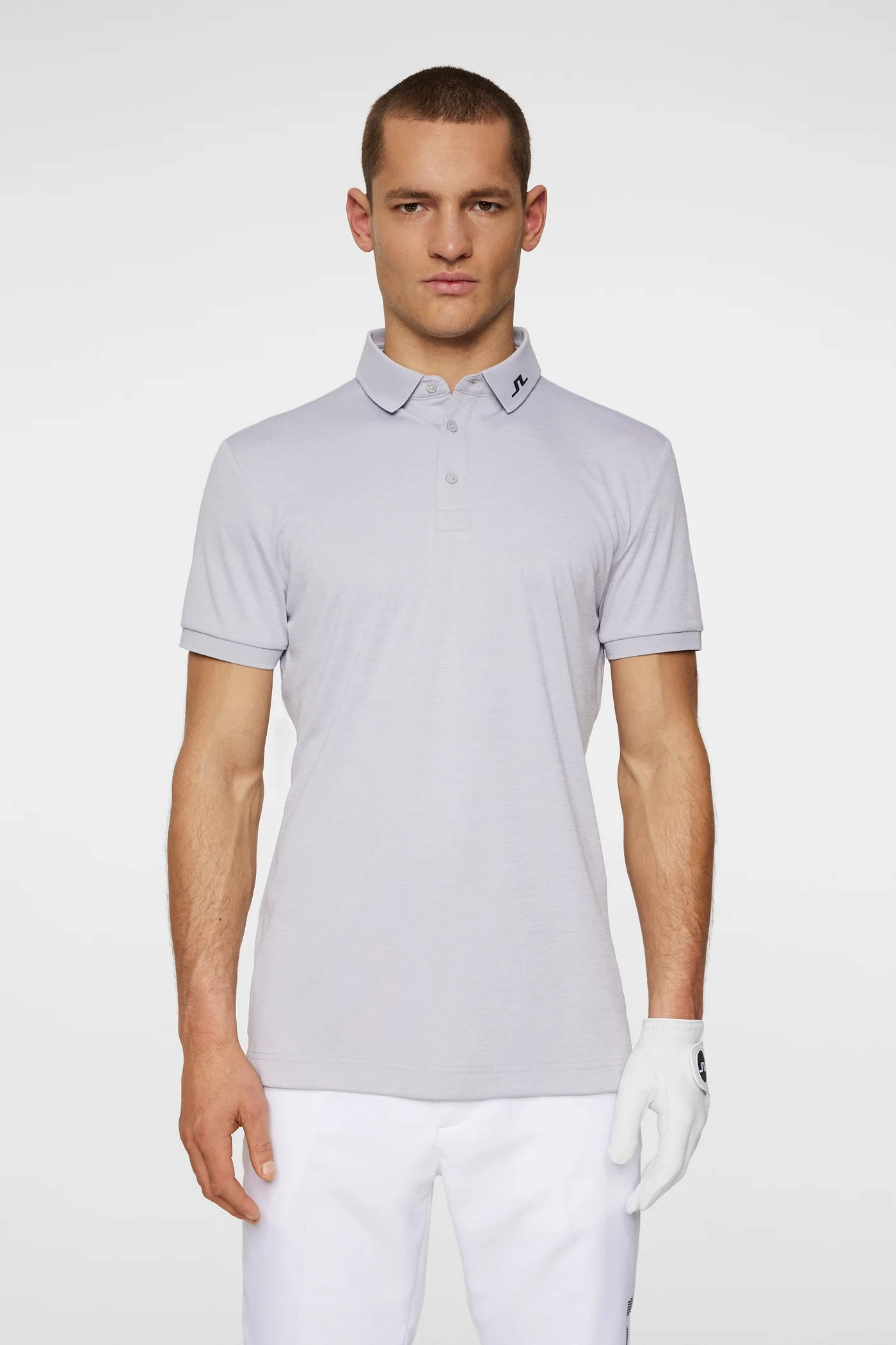 J.Lindeberg Mens Reg Fit KV Polo - LIGHT GREY MELANGE J.Lindeberg Men's Apparel