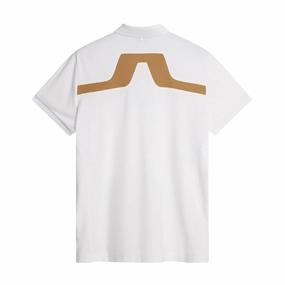 J.Lindeberg Mens Reg Fit KV Polo - WHITE J.Lindeberg men's golf clothing