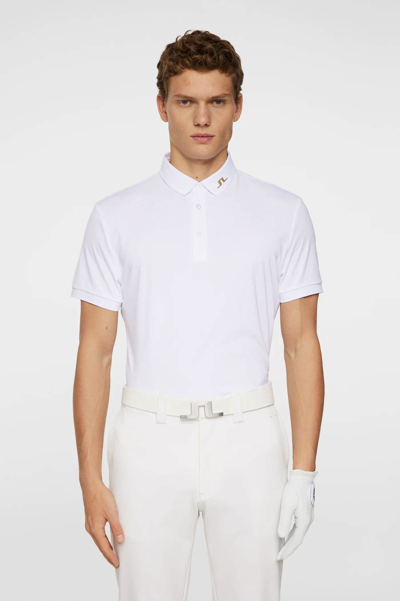 J.Lindeberg Mens Reg Fit KV Polo - WHITE J.Lindeberg Men's Apparel