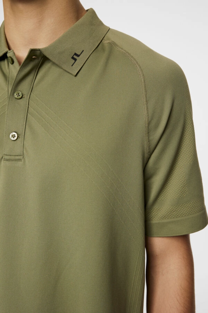 J.Lindeberg Mens Reg Fit Sanny Seamless Polo - OIL GREEN J.Lindeberg Men's Apparel