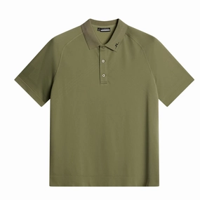J.Lindeberg Mens Reg Fit Sanny Seamless Polo - OIL GREEN J.Lindeberg men's golf clothing
