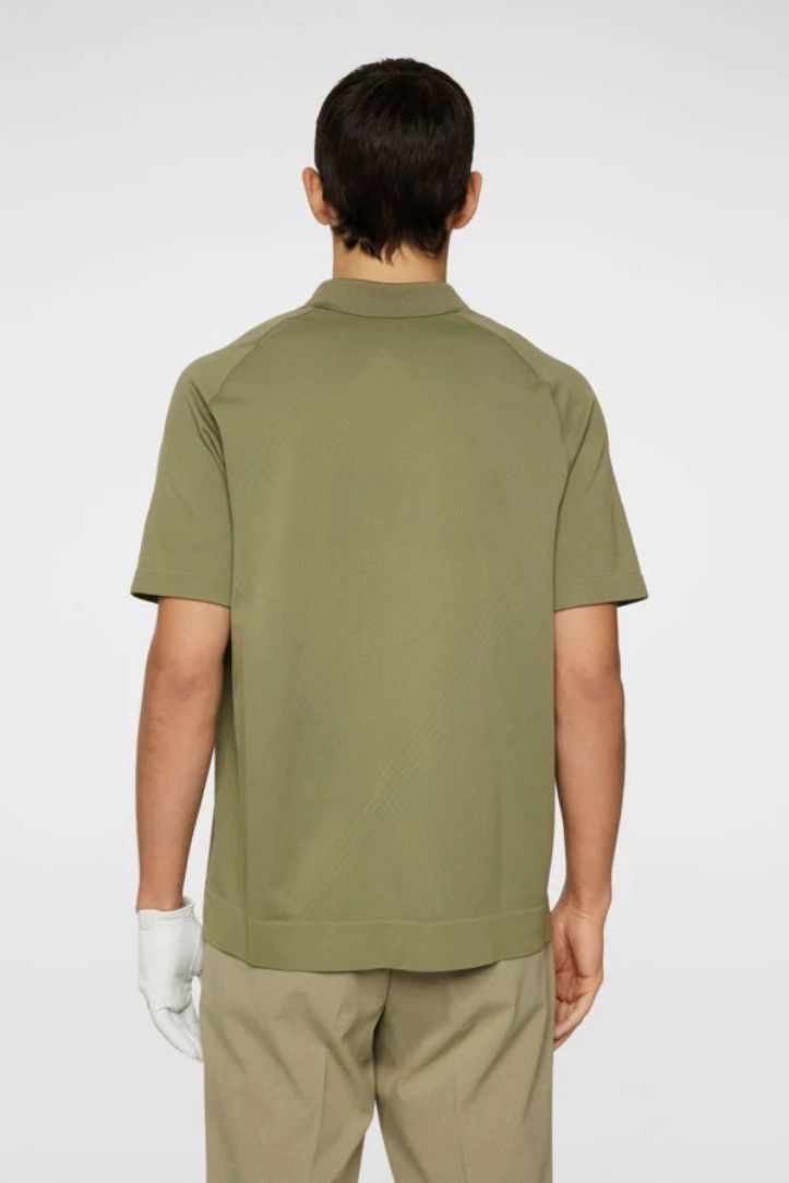 J.Lindeberg Mens Reg Fit Sanny Seamless Polo - OIL GREEN J.Lindeberg Men's Apparel