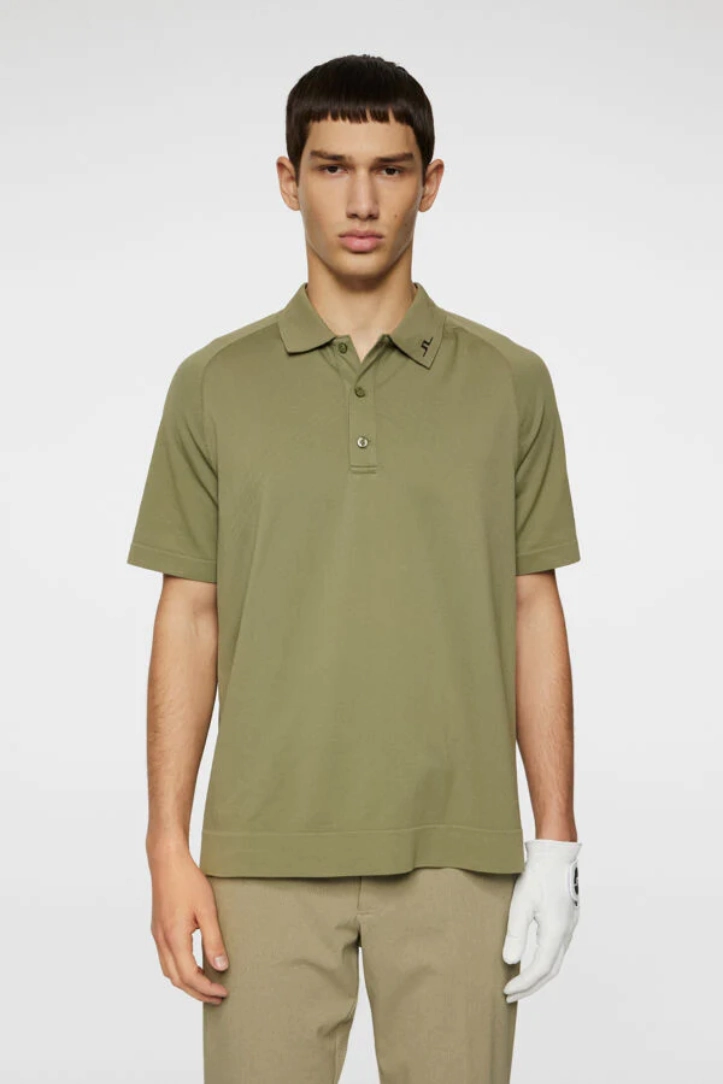 J.Lindeberg Mens Reg Fit Sanny Seamless Polo - OIL GREEN J.Lindeberg Men's Apparel