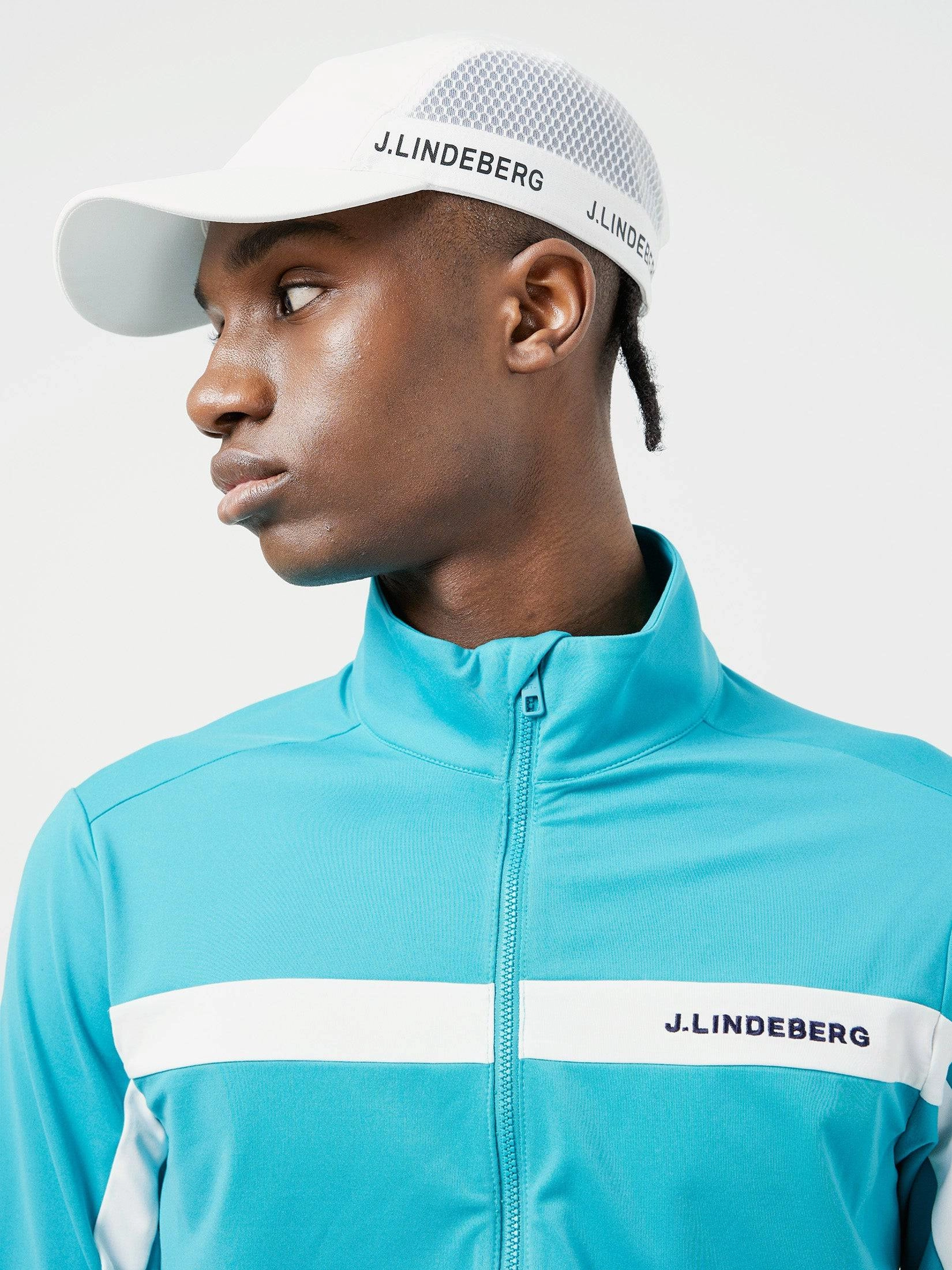 J.Lindeberg Mens Reg. Fit Seasonal Jarvis Mid Layer - ENAMEL BLUE J.Lindeberg Men's Apparel