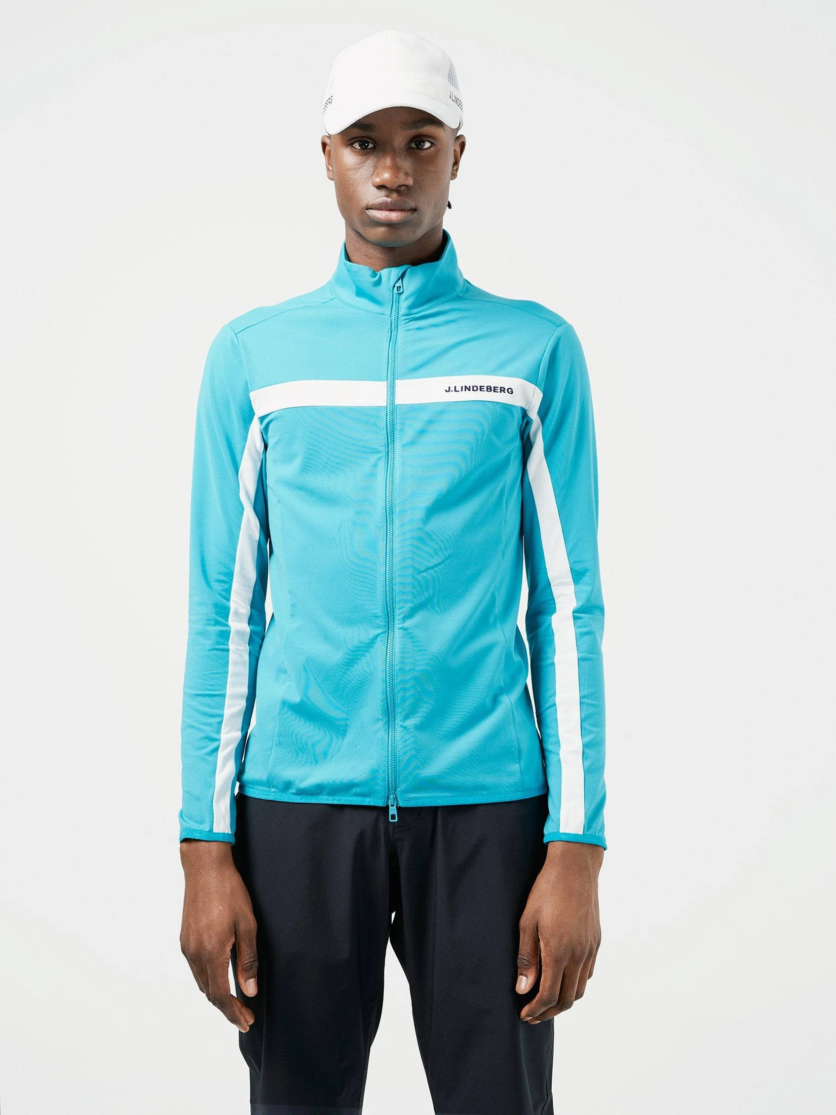 J.Lindeberg Mens Reg. Fit Seasonal Jarvis Mid Layer - ENAMEL BLUE J.Lindeberg Men's Apparel