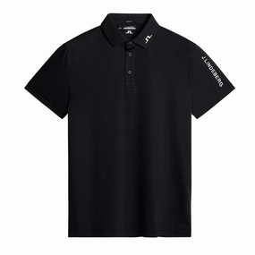 J.Lindeberg Mens Reg Fit TOUR TECH Polo - BLACK J.Lindeberg men's golf clothing