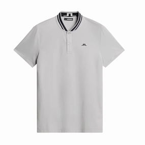 J.Lindeberg Mens Reg Fit TYSON Polo - HIGH RISE GREY J.Lindeberg men's golf clothing