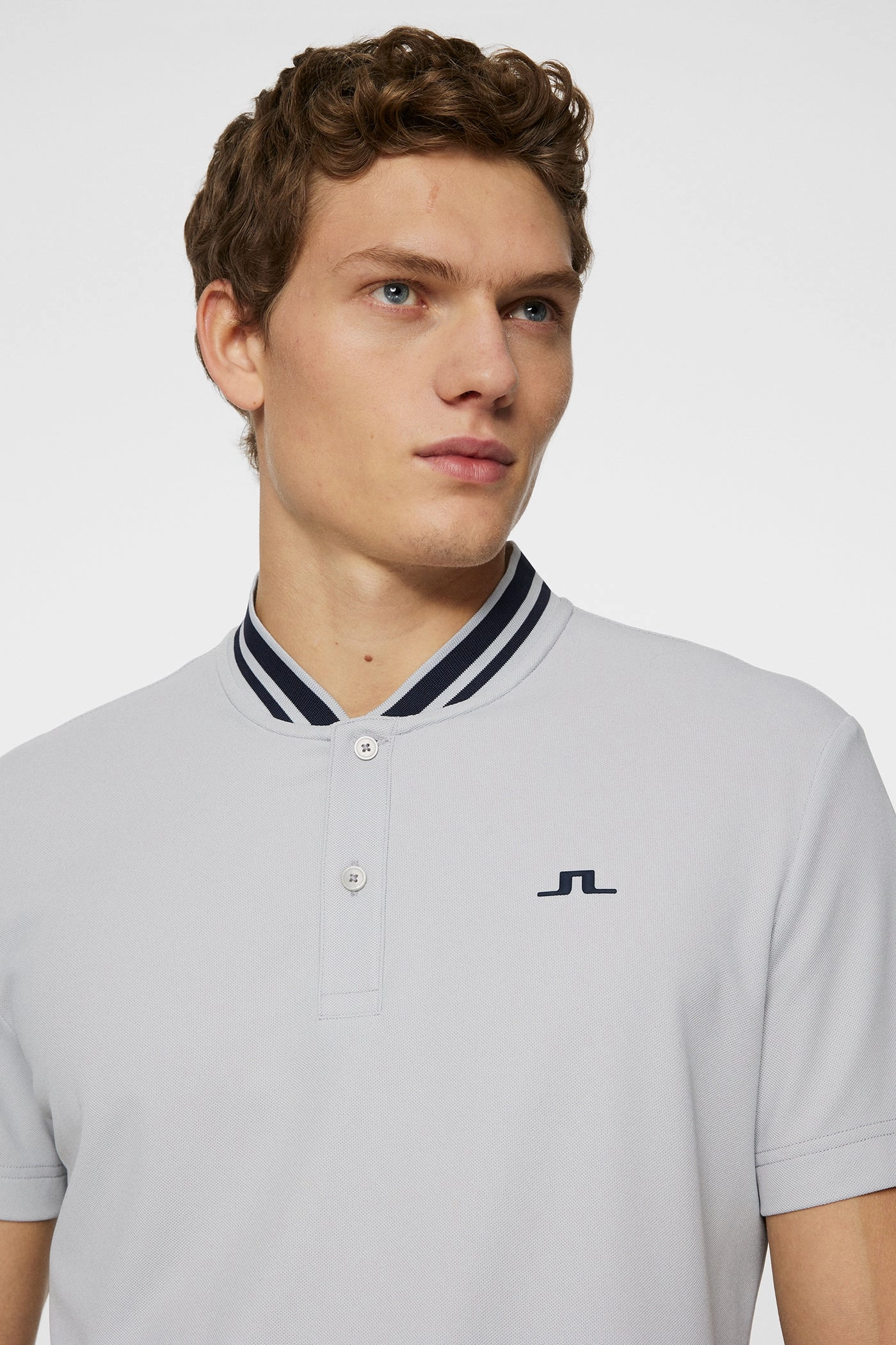 J.Lindeberg Mens Reg Fit TYSON Polo - HIGH RISE GREY J.Lindeberg Men's Apparel