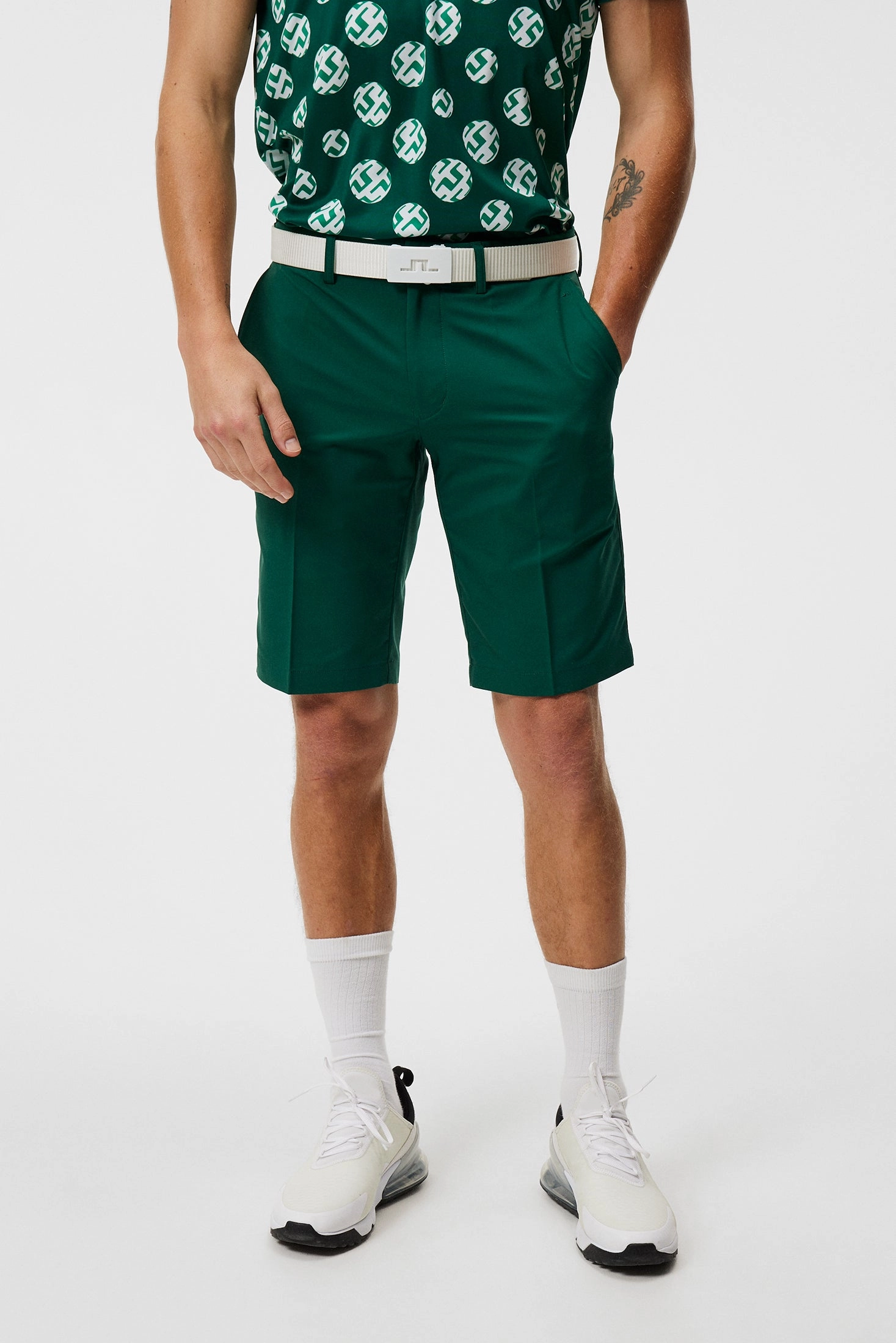 J.Lindeberg Mens Somle Shorts - RAIN FOREST J.Lindeberg men's golf clothing
